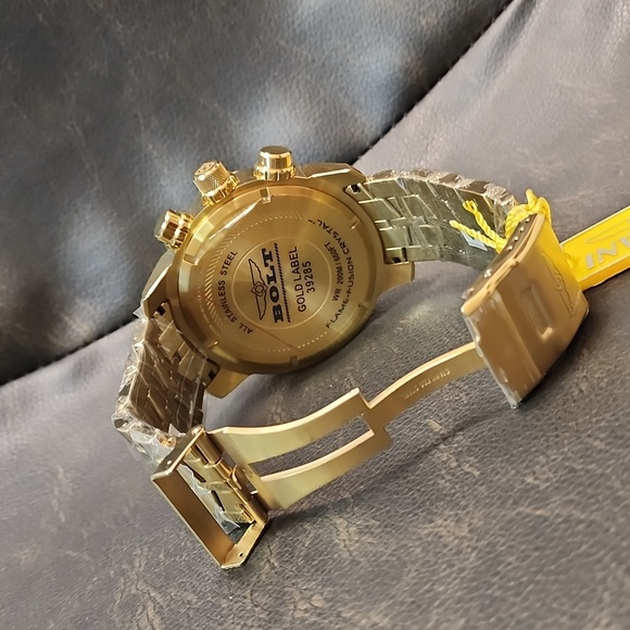 Invicta bolt Gold Lable Diamond accented hour markers 65mm w/one slot dive case - Picture 4 of 5